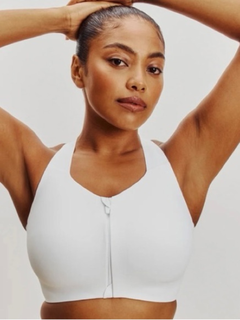 Knix Catalyst Front Zip White Sports Bra 7+